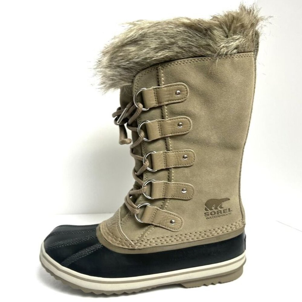 Sorel Women's Joan Of Arctic Waterproof Winter Boots Khaki, Size 9.5M